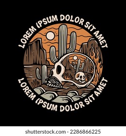 the skeleton illustration on the desert