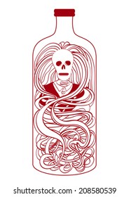 Skeleton inside the bottle