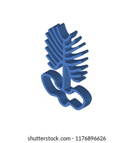 Skeleton isometric left top view 3D icon