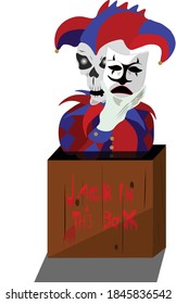 Skeleton Jack in the Box holding a drama mask