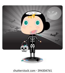 Skeleton Kids Halloween Costumes