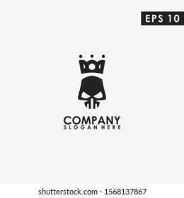 Skeleton King Logo Design Vector Template. Modern Design. Vector Illustration