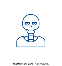 Skeleton line icon concept. Skeleton flat  vector symbol, sign, outline illustration.