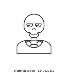 Skeleton line icon concept. Skeleton vector linear illustration, symbol, sign