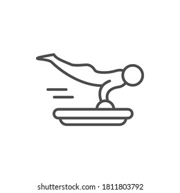 Skeleton line outline icon or luge sport