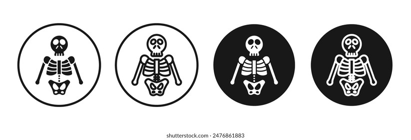 Skeleton line vector icon set.