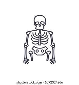 Skeleton linear icon concept. Skeleton line vector sign, symbol, illustration.