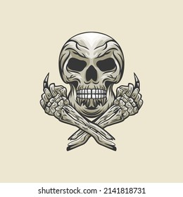 Skeleton logo design vector template