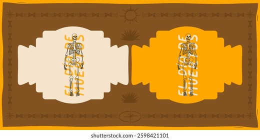 skeleton logo vector clipart vintage sketch style