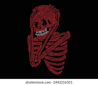 the skeleton Logo Vector Rhinestone t-shirt design