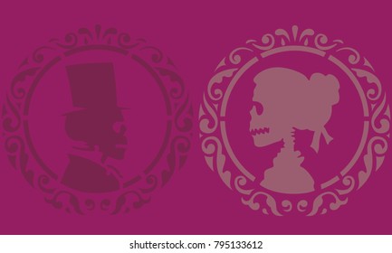 Skeleton love stencils