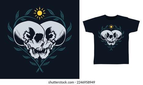 Skeleton love universe t shirt and apparel design concepts