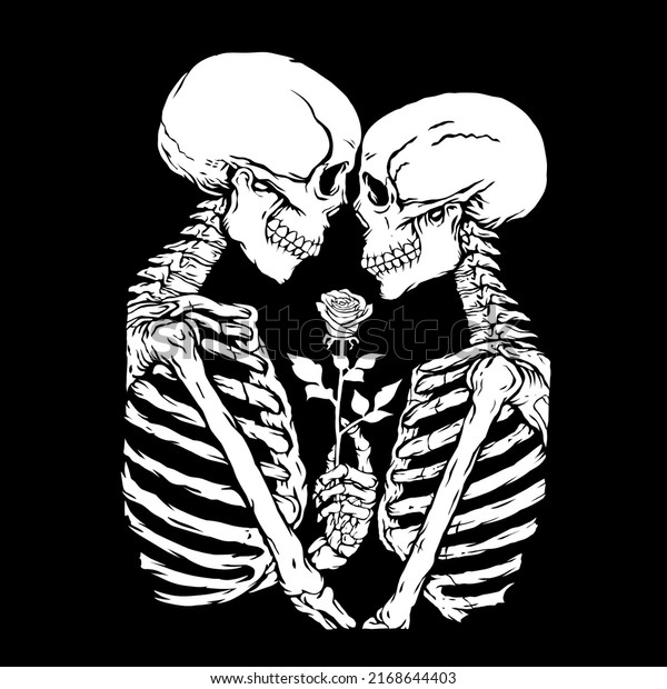 Скелеты пара. Пара скелетов любовь.