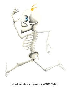 skeleton man running alone