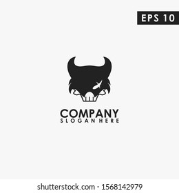 Skeleton With Mask Logo Design Vector Template. Modern Design. Vector Illustration