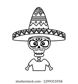 skeleton mexican with hat