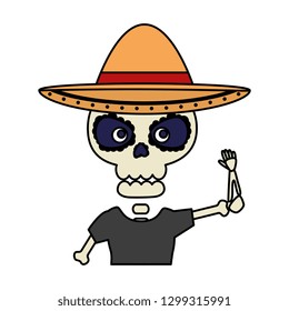 skeleton mexican with hat