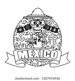 skeleton mexican with hat