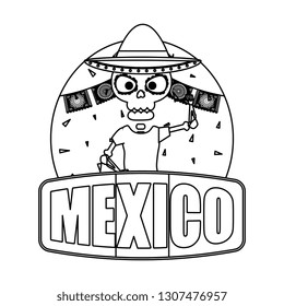 skeleton mexican with hat