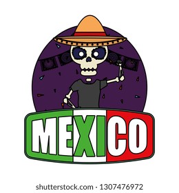 skeleton mexican with hat