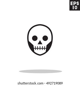 Skeleton monster face halloween icon in trendy flat style isolated on grey background. Id card symbol for your design, logo, UI. Vector illustration, EPS10. Colored.