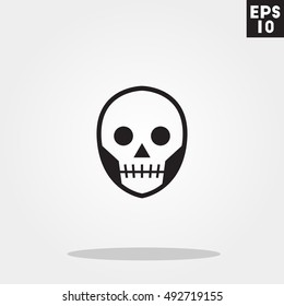 Skeleton monster face halloween icon in trendy flat style isolated on grey background. Id card symbol for your design, logo, UI. Vector illustration, EPS10.