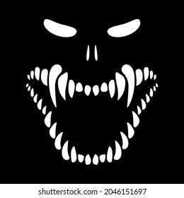 The skeleton of the monster. Toothy monster. Halloween