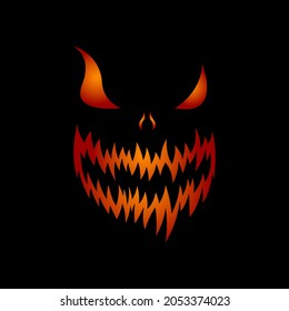 The skeleton of the monster. Toothy monster. Halloween