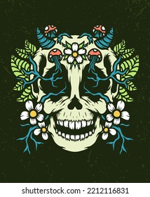 Skeleton of nature illustration design concepts