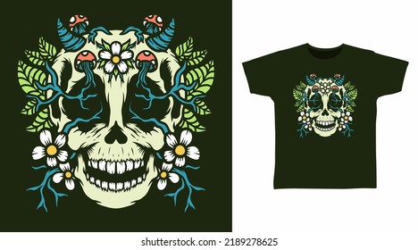 Skeleton of nature tshirt design concepts