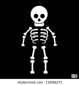 skeleton on a black background