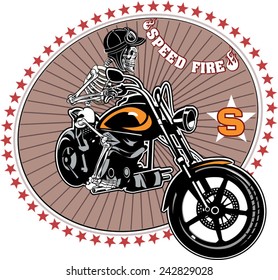 Skeleton on Motorbike
