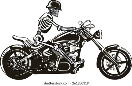 Skeleton on Motorbike