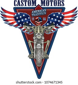 skeleton on motorcycle