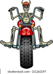 skeleton on motorcycle