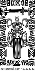 skeleton on motorcycle