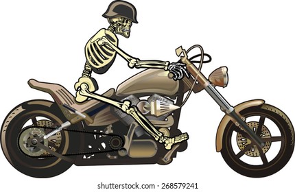 skeleton on motorcycle
