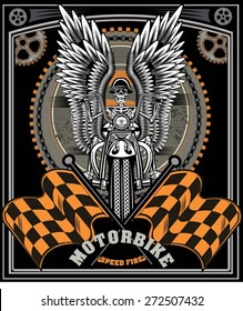skeleton on motorcycle
