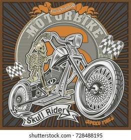 skeleton on motorcycle