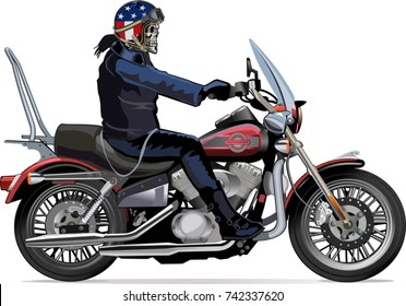 skeleton on motorcycle
