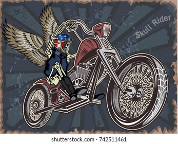 skeleton on motorcycle