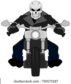skeleton on a motorcycle