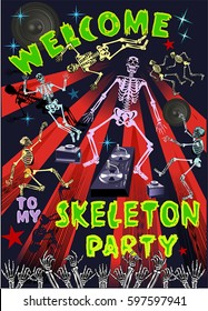 Skeleton Party Stock Vector (Royalty Free) 597597941 | Shutterstock