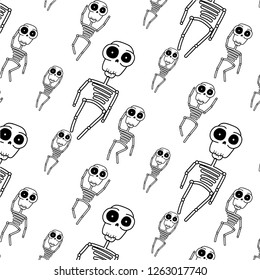 Skeleton pattern hand drawn