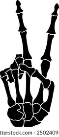 Skeleton Peace Hand Digital EPs Vector graphics File