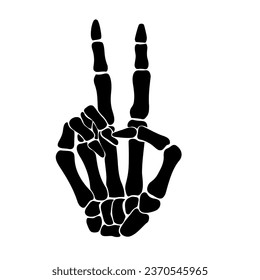 Skeleton peace sign design logo