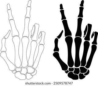 Skeleton Peace Sign, Skeleton Peace Hand, Skeleton Hand, Fall, Halloween, Vintage Halloween