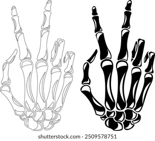 Skeleton Peace Sign, Skeleton Peace Hand, Skeleton Hand, Fall, Halloween, Vintage Halloween