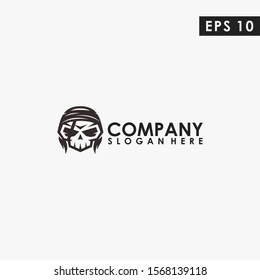 Skeleton Pirate Logo Design Vector Template. Modern Design. Vector Illustration
