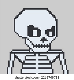 skeleton pixel art. pixel characters art skeleton